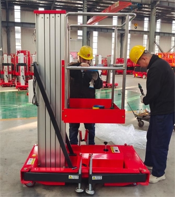 26.65 Ft 286 Lb Aluminum Alloy Single Mast Aerial Work Lifting Platform Mobile Lift Platform