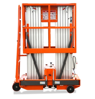 7.8m Working Height Double Mast Man Lifter With 24V/30A Battery Capacity
