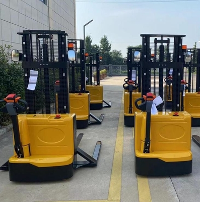 1500kg 3000mm Full Electric Walkie Stacker With Reverse Rearview Mirror And Buzzing Sound