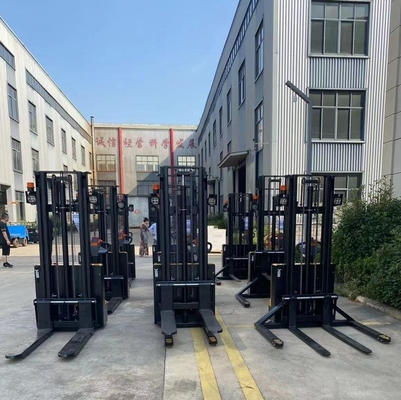1500kg 3000mm Full Electric Walkie Stacker With Reverse Rearview Mirror And Buzzing Sound