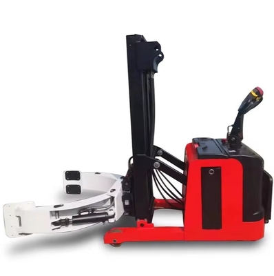 1.5 Ton 4000mm Full Electric Stacker With Adjustable Clamp For Handling Paper Drums Or Cloth Rolls