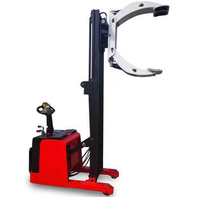 1.5 Ton 4000mm Full Electric Stacker With Adjustable Clamp For Handling Paper Drums Or Cloth Rolls