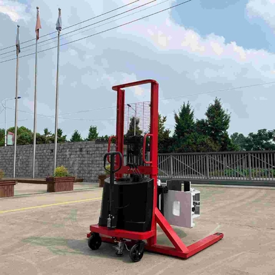 500kg 700kg 1000kg 90 Degree Semi Electric Roll Stacker With Fixed Leg For Stability