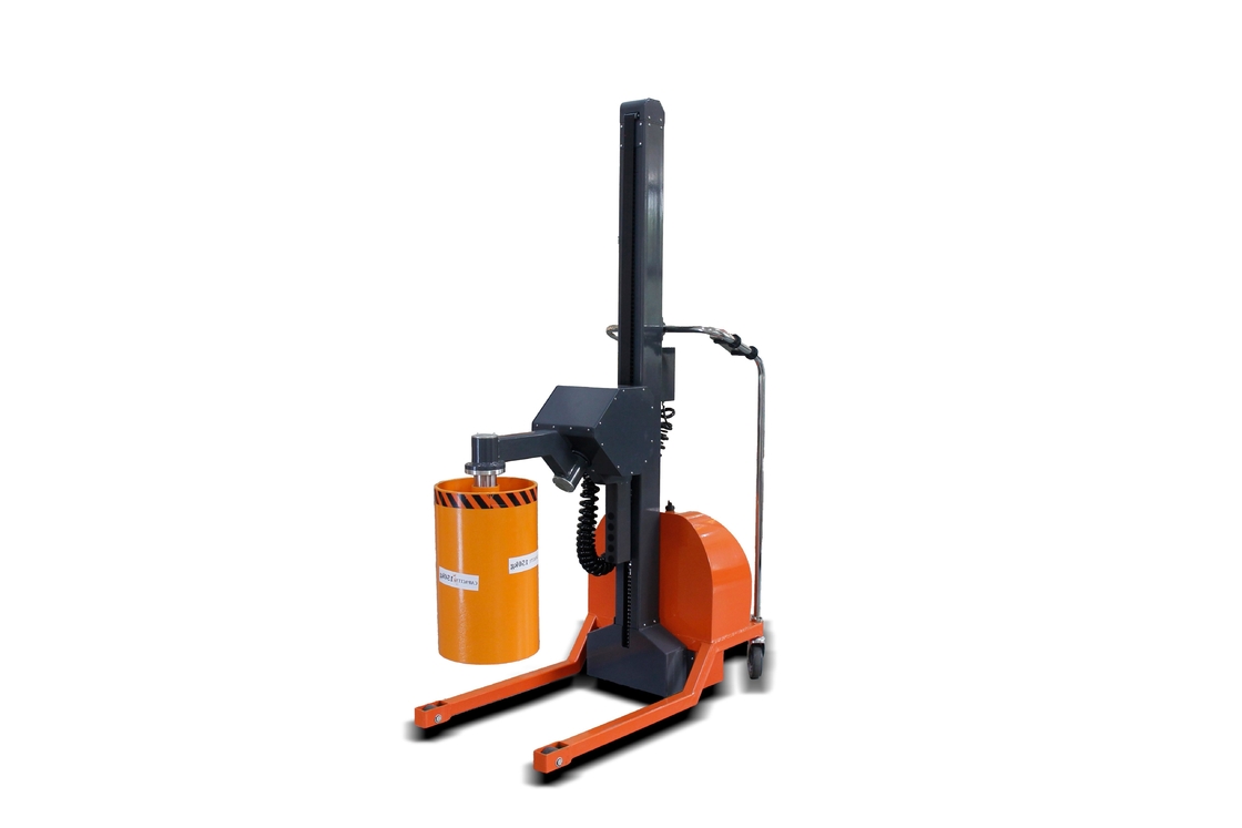 Rated Load 500kg 1.6m Semi Electric Pneumatic Roll Turner Stacker With CE Authentication