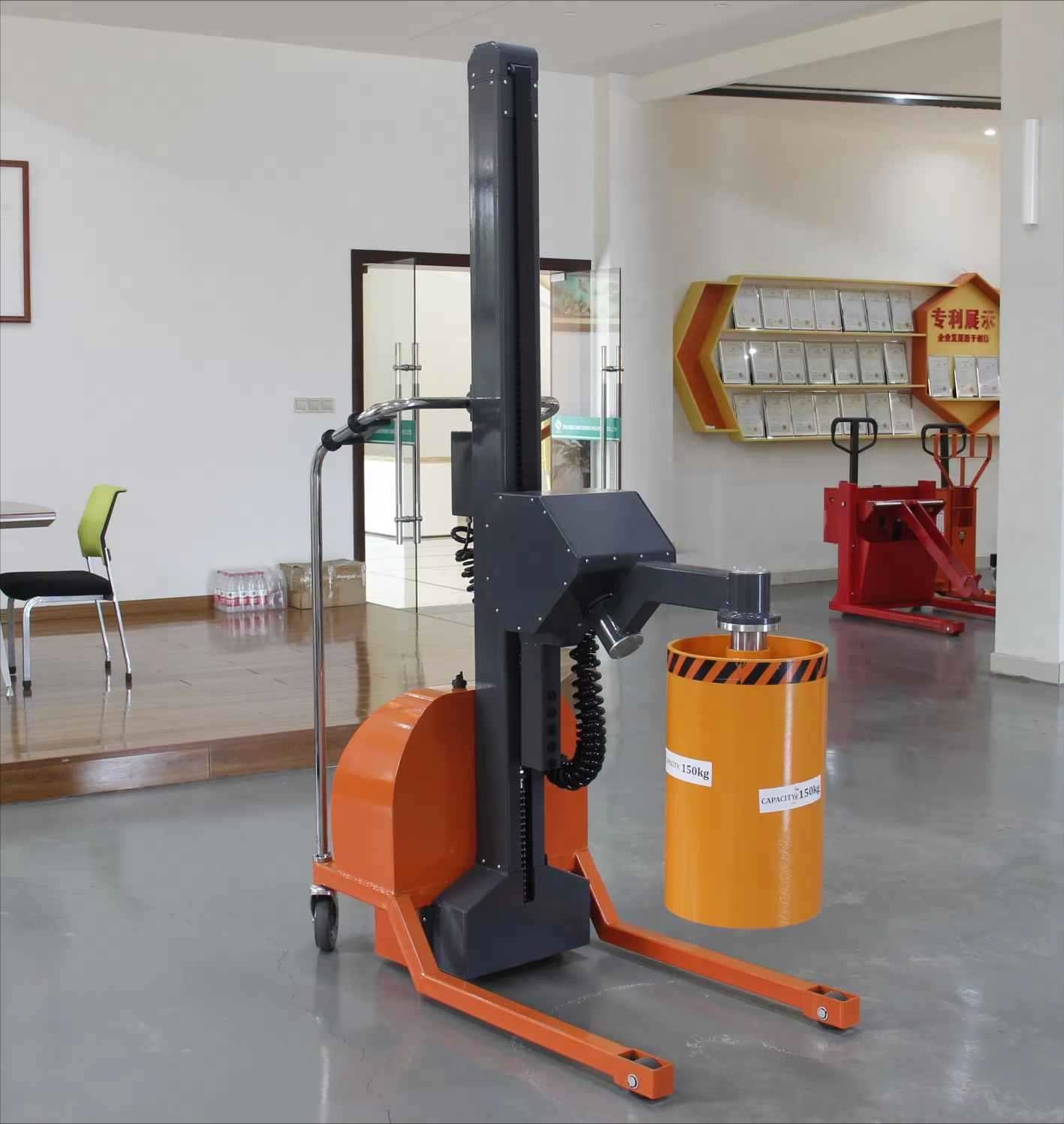 Semi Electric Pneumatic Roll Turner Stacker For Packing Industry