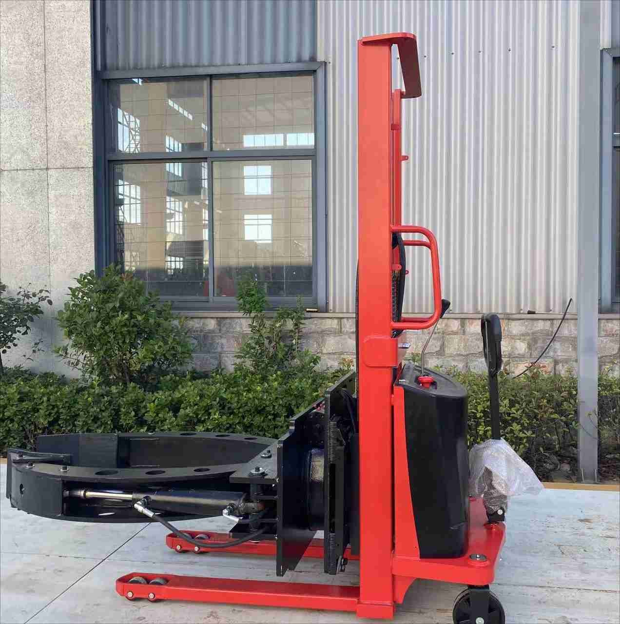 Semi Electric Roll Stacker With Clamp Rotated 90 180 360 Degree For Chemical Industry