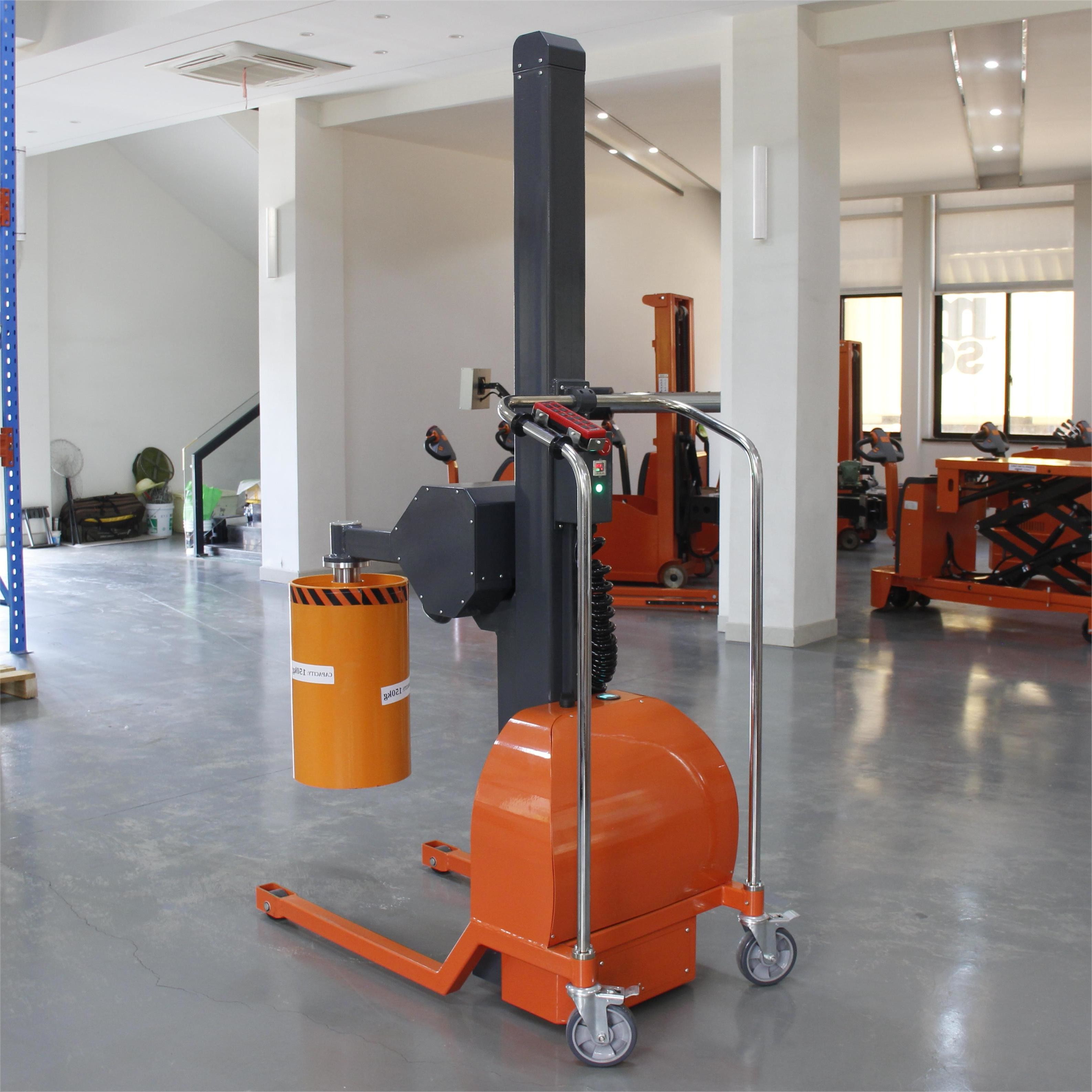 Rated Load 500kg 1.6m Semi Electric Pneumatic Roll Turner Stacker With CE Authentication
