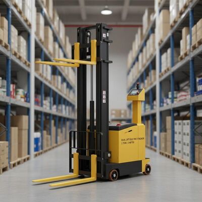 Elektrische Stacker mit zwei Aufzügen mit einer Kapazität von 2 Tonnen und einem Aufzug von 3 Metern für Speicherbereiche mit begrenztem Platz